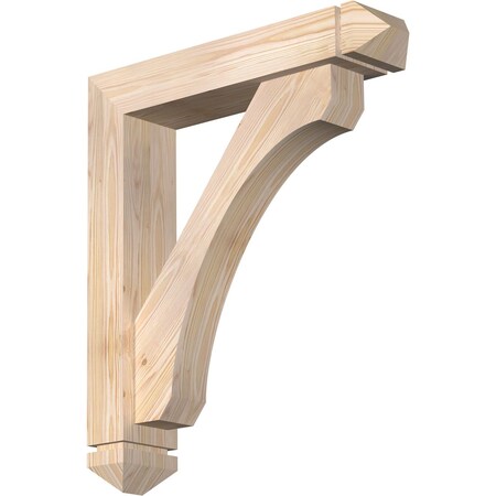 Ekena Millwork Legacy Arts and Crafts Smooth Bracket w/ Offset Brace, Douglas Fir, 5 1/2"W x 26"D x 30"H BKT0604X26X30LEC03SDF